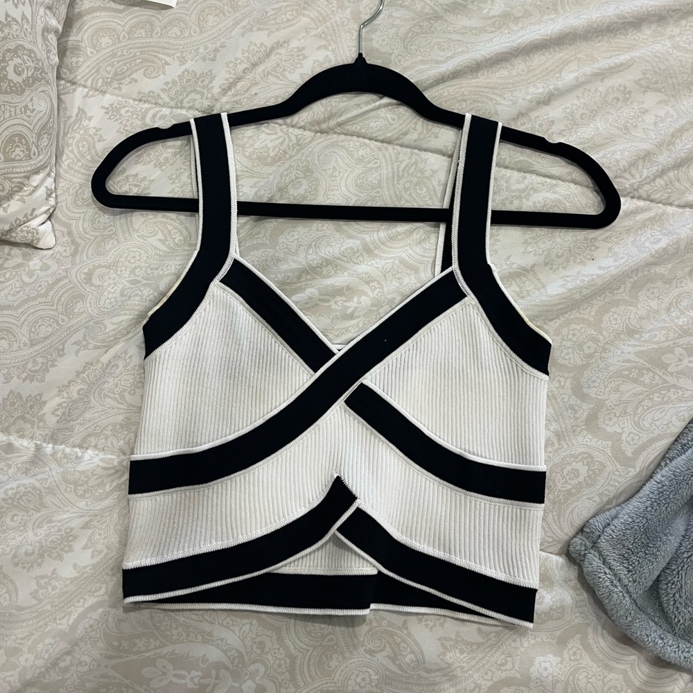 Cider Cropped Ribbed Cross Top